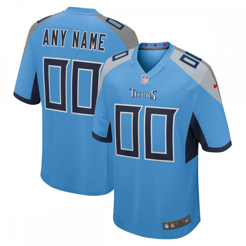 Tennessee Titans Nike Alternate Custom Game Jersey - Light Blue-GridironStore